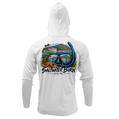 Avalon, CA Saltwater Adventure Men's Long Sleeve UPF 50+ Dry-Fit Hoodie