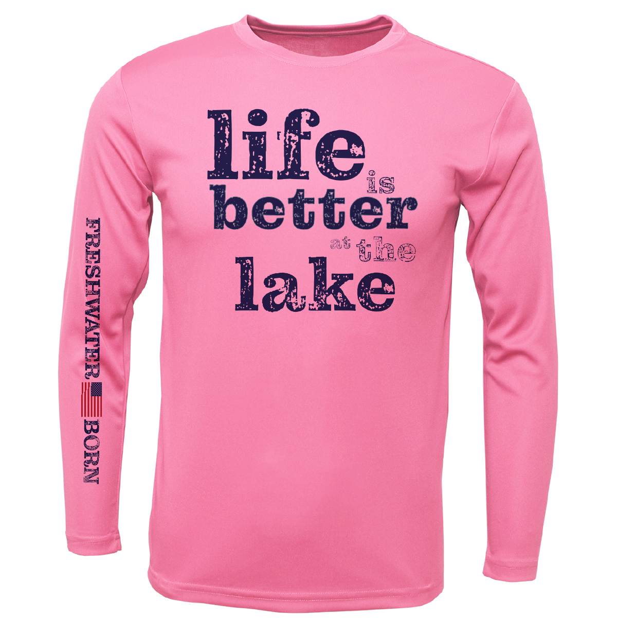 Florida "Life is Better at the Lake" Girl's Long Sleeve UPF 50+ Dry-Fit Shirt