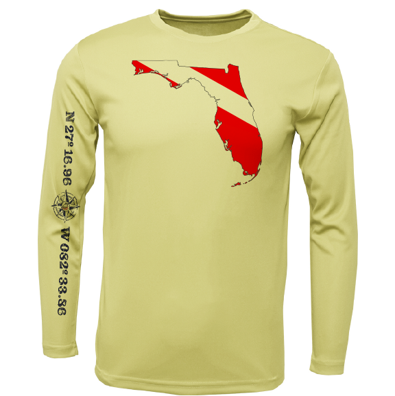 Siesta Key, FL Florida Diver Long Sleeve UPF 50+ Dry-Fit Shirt