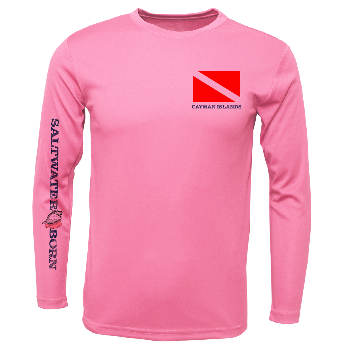 Cayman Islands Diver Men's Long Sleeve UPF 50+ Dry-Fit Shirt
