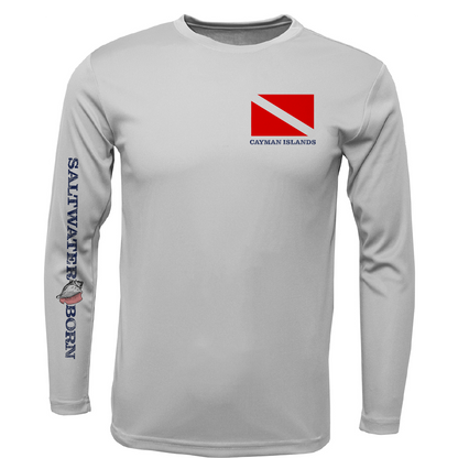 Cayman Islands Diver Men's Long Sleeve UPF 50+ Dry-Fit Shirt