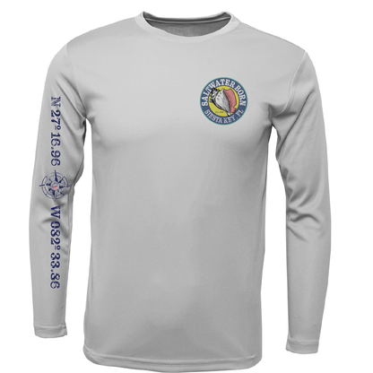 Siesta Key, FL Circle Logo Boy's Long Sleeve UPF 50+ Dry-Fit Shirt