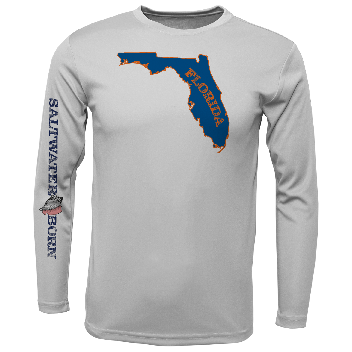 Orange and Blue Key West, FL Long Sleeve UPF 50+ Dry-Fit Shirt