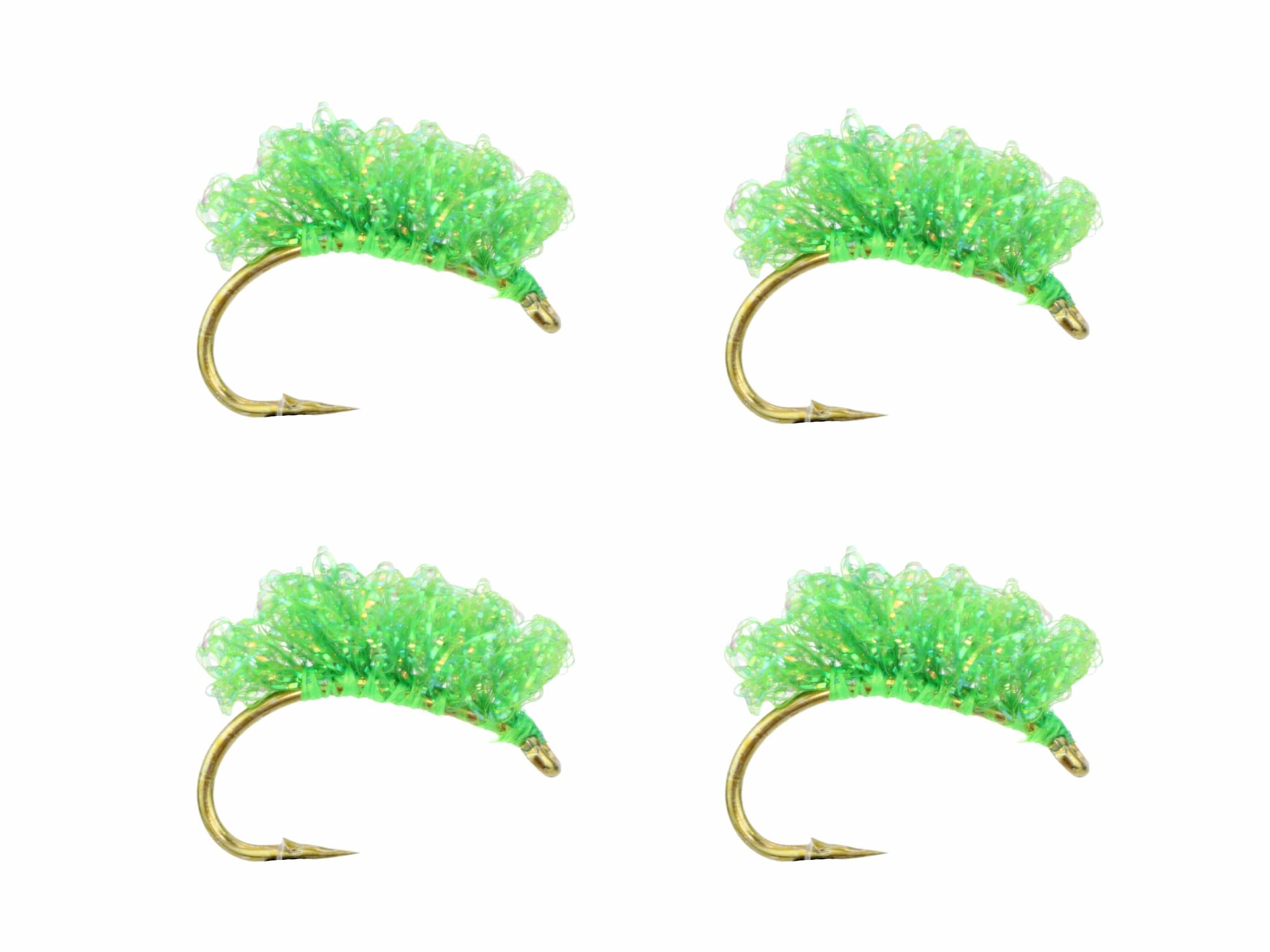 Wild Water Fly Fishing Steelhead Sucker Spawn, Metallic Green, Size 6 (Qty 4) | SendIt Sailing