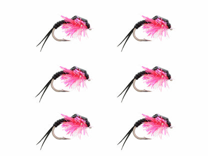 Wild Water Fly Fishing Estaz Stonefly, Metallic Pink, Size 12 (Qty 6) | SendIt Sailing