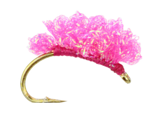 Wild Water Fly Fishing Steelhead Sucker Spawn, Metallic Pink, Size 6 (Qty 4) | SendIt Sailing