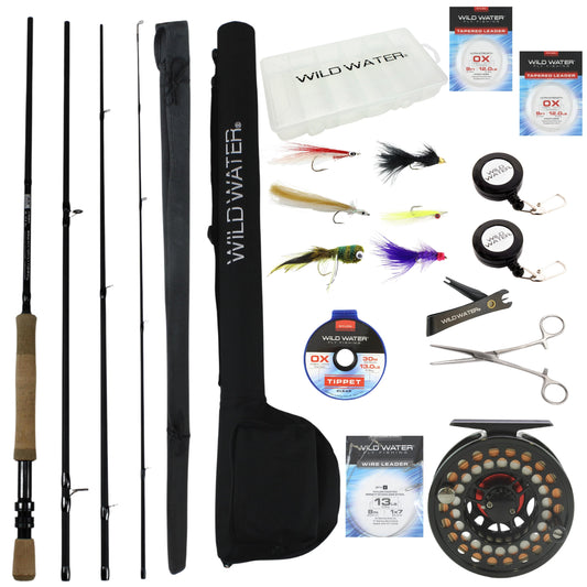 Wild Water Fly Fishing Kit, 9ft 7/8 Weight Rod and CNC Reel Package | SendIt Sailing