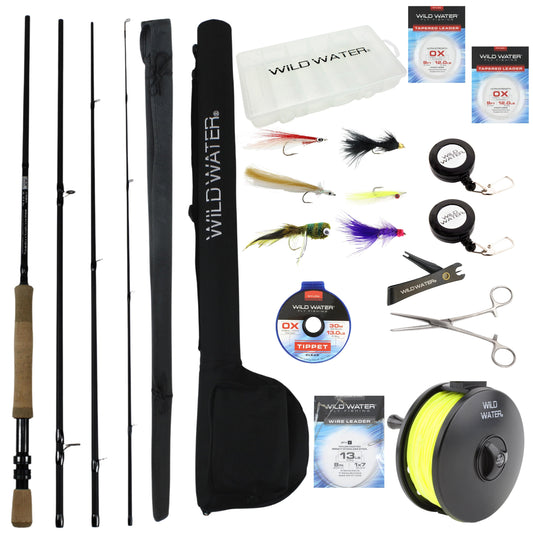 Wild Water Fly Fishing Kit, 9ft 7/8 Weight Rod and Reel Package | SendIt Sailing