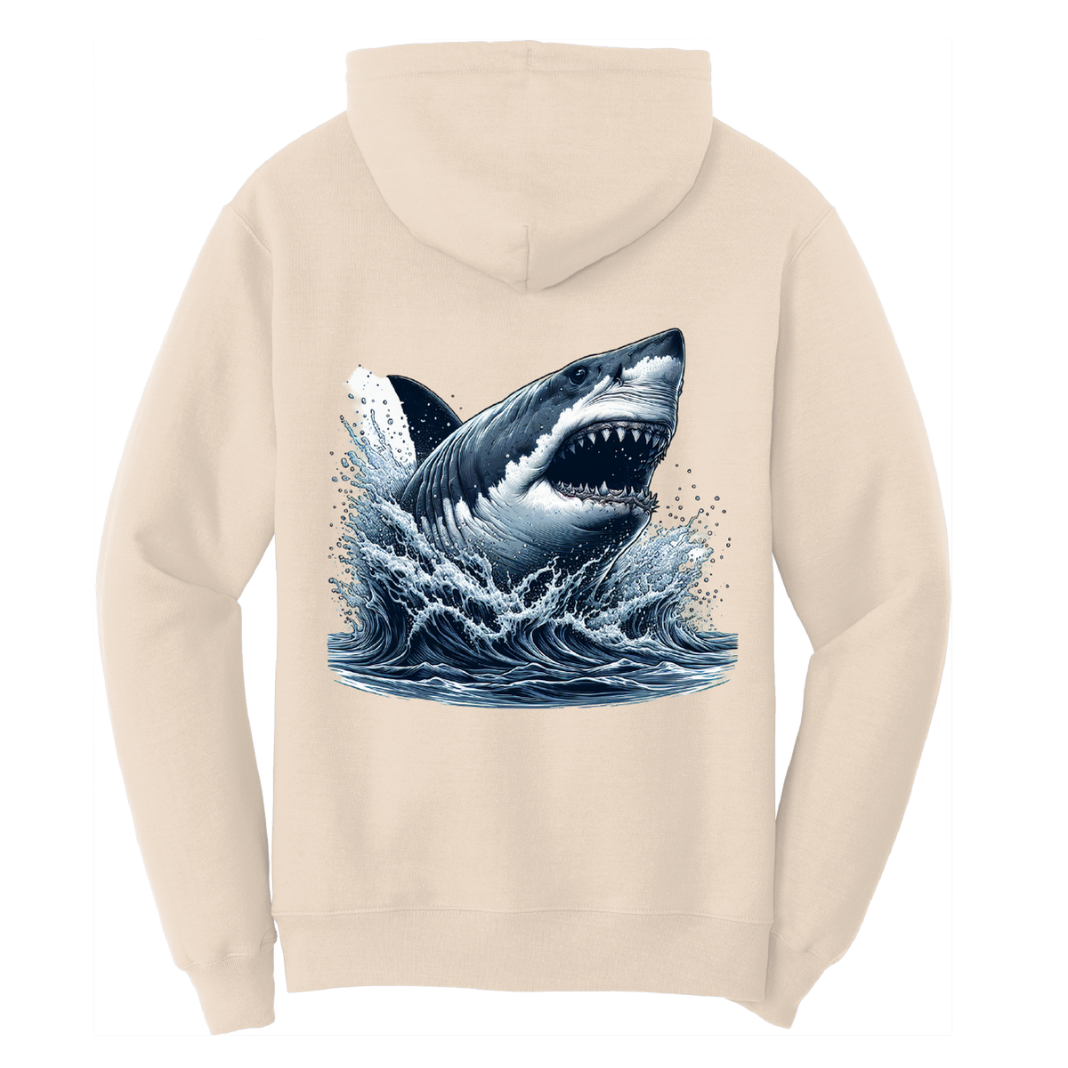 Cape Cod, MA Jaws Men's Cotton Hoodie