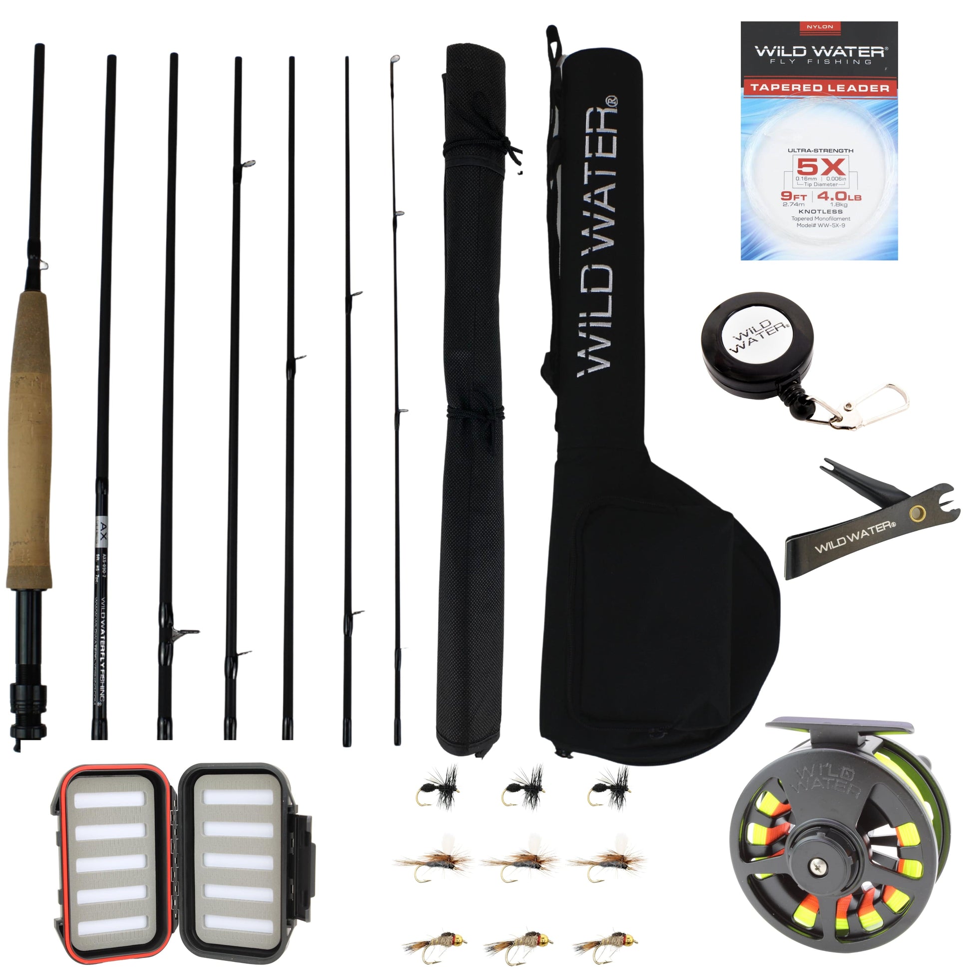 Wild Water Standard Fly Fishing Kit, 9 ft 5 wt 7 Piece Rod | SendIt Sailing