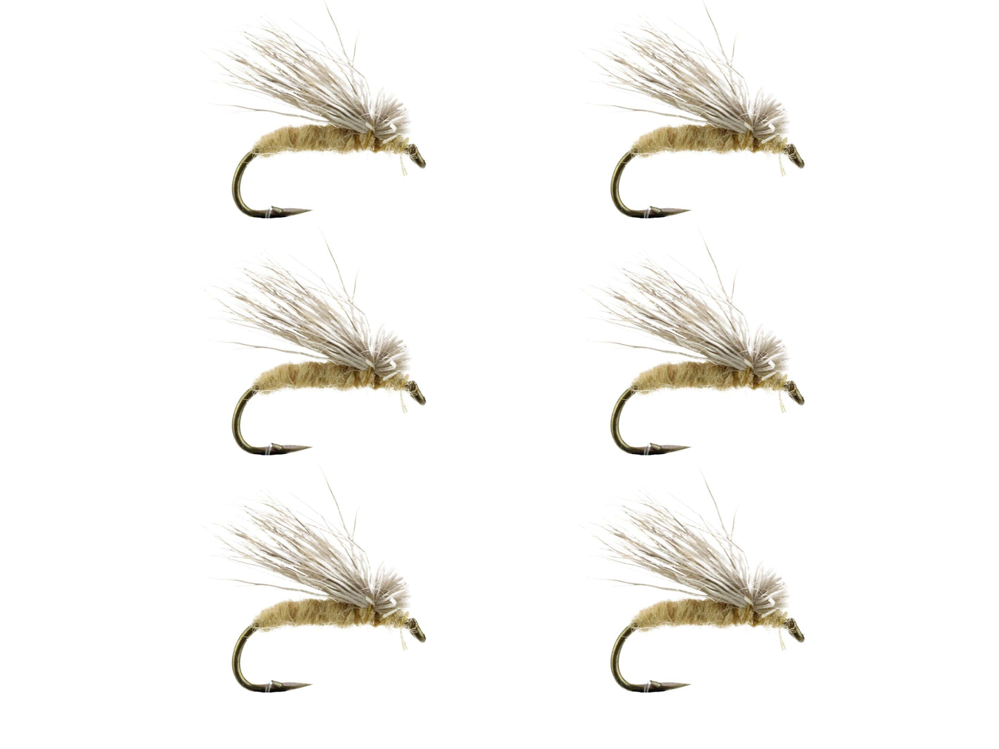 Wild Water Fly Fishing Tan Elk Caddis (No Hackle), Size 12 (Qty 6) | SendIt Sailing