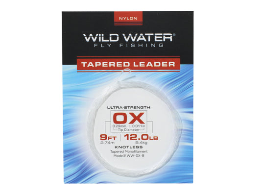 Wild Water Fly Fishing 9ft Tapered Monofilament Leader 0X (Qty 6) | SendIt Sailing