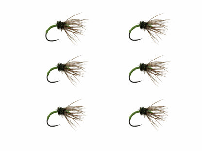 Wild Water Fly Fishing Olive Sakasa Kebari Tenkara Fly, size 12 (Qty 6) | SendIt Sailing