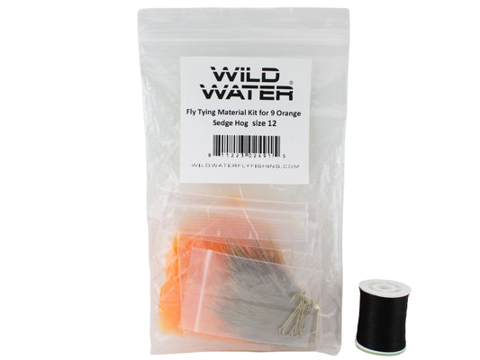 Wild Water Fly Fishing Fly Tying Material Kit, Orange Sedge Hog | SendIt Sailing