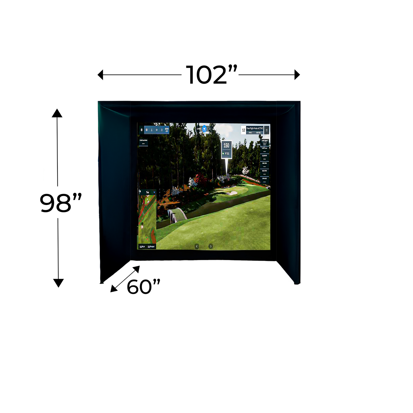 Par 8 Compact Golf Simulator Enclosure by Elite Sim Golf