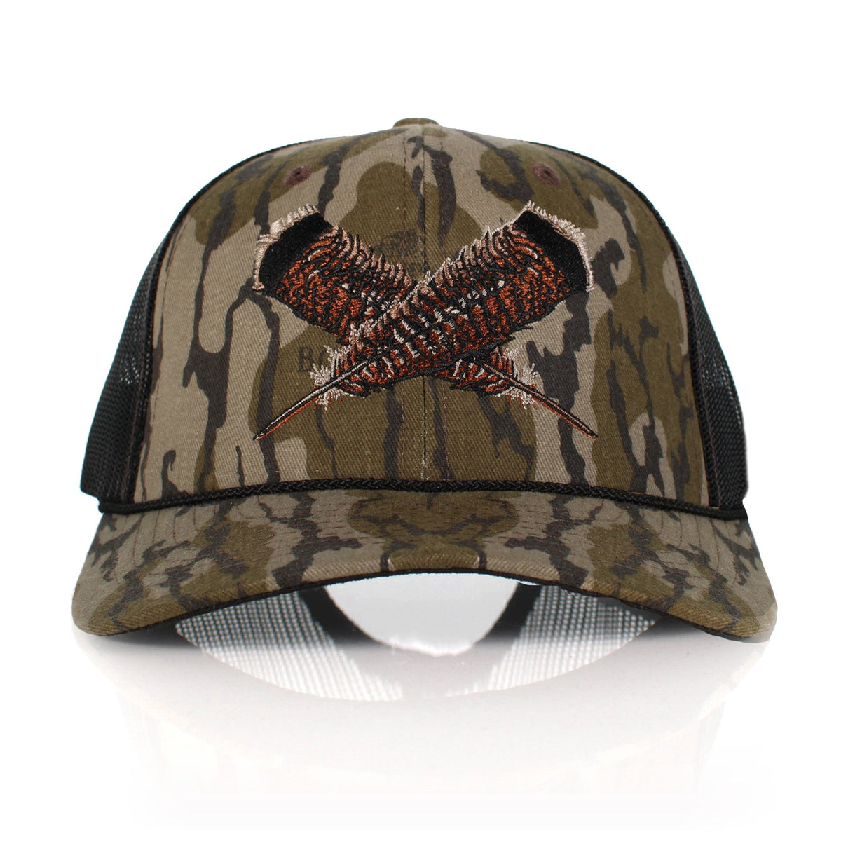 Mossy Oak Bottomland Turkey Feather Meshback Cap