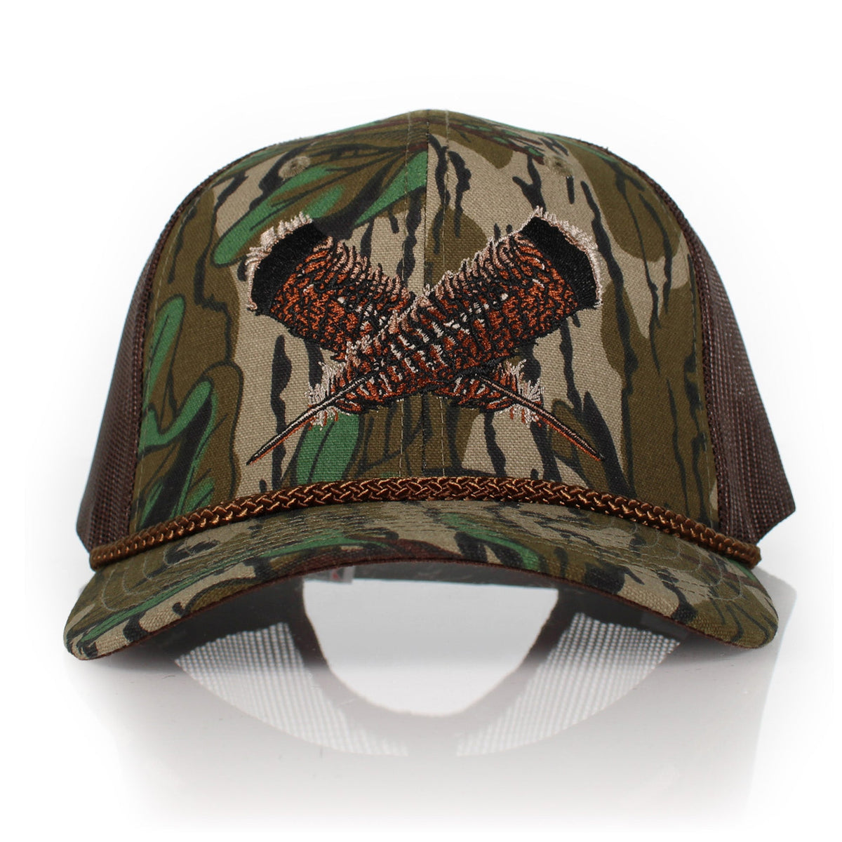 Mossy Oak Bottomland Turkey Feather Meshback Cap