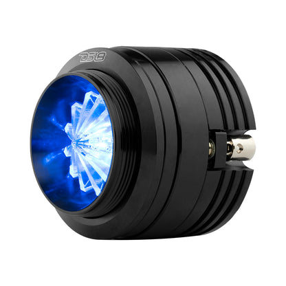 DS18 1.6in Shallow High Compression Neodymium Super Bullet Tweeter 140 Watts 1in Polyether Ether Ketone 4-Ohm Vc With RGB LED Lights
