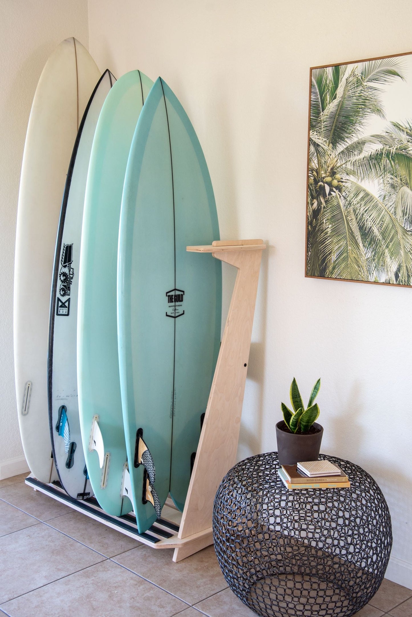 THE PACIFICA freestanding surfboard rack