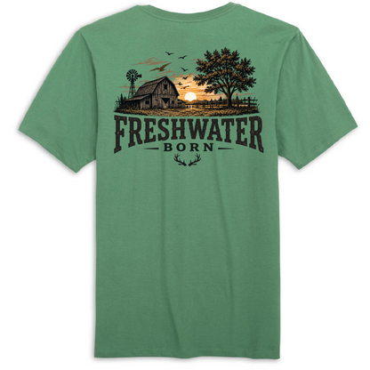 Freshwater Born- Heartland Heritage Men's Cotton Tee