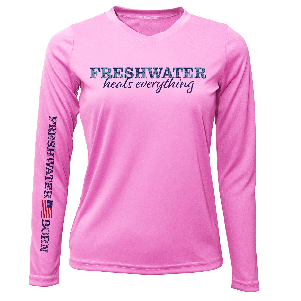 Texas "Freshwater Heals Everything" Women's Long Sleeve UPF 50+ Dry-Fit Shirt