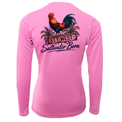Key West, FL Rooster Women's Long Sleeve UPF 50+ Dry-Fit Shirt