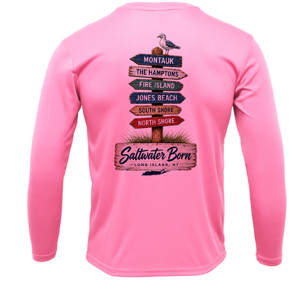 Long Island, NY Signs Men's Long Sleeve UPF 50+ Dry-Fit Shirt