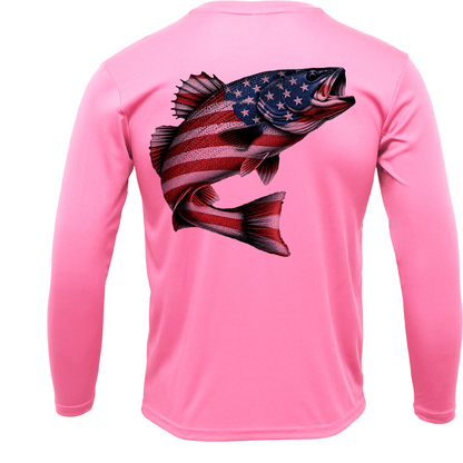 Chesapeake Bay USA Rockfish Men's Long Sleeve UPF 50+ Dry-Fit Shirt