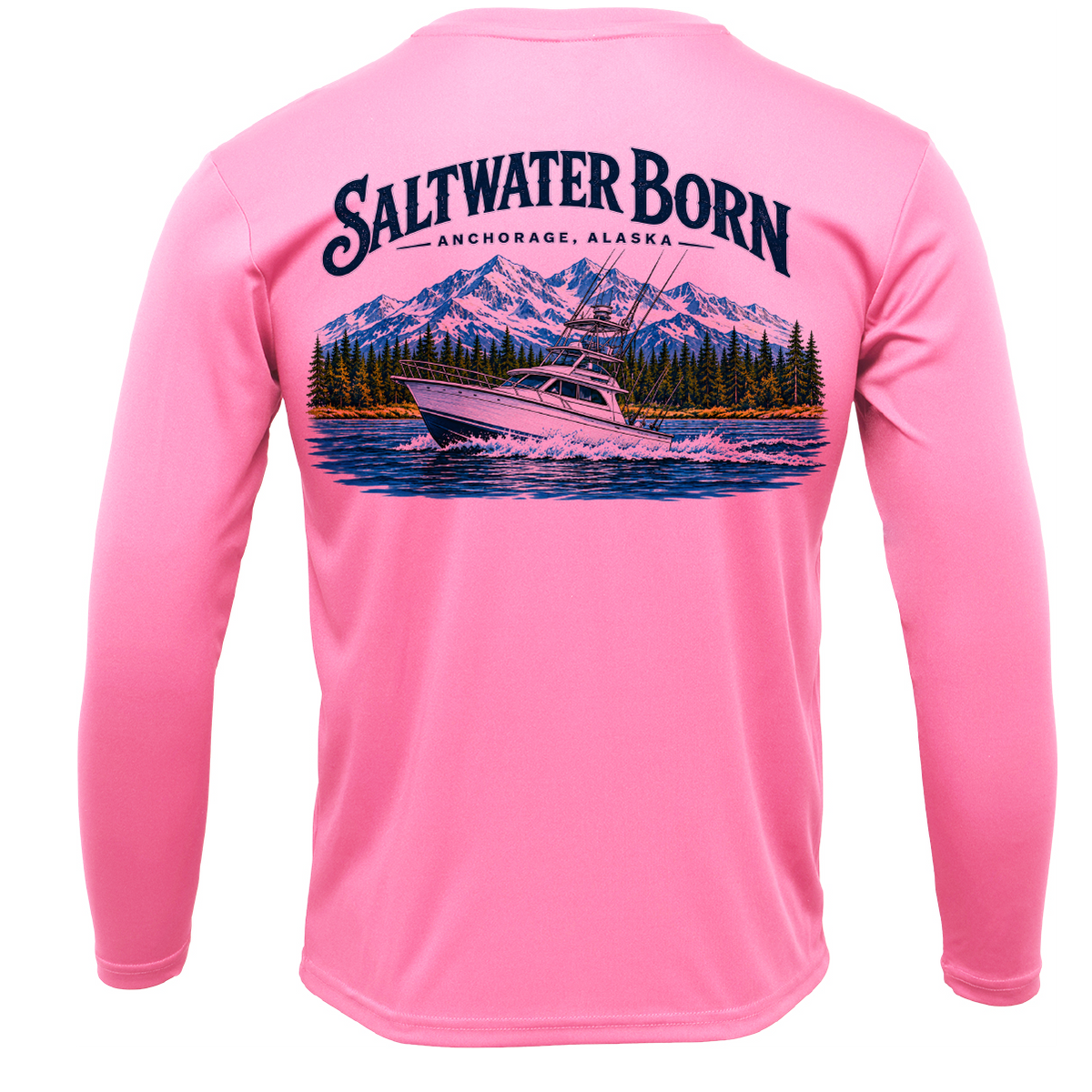 Anchorage, AK Angler Men's Long Sleeve UPF 50+ Dry-Fit Shirt
