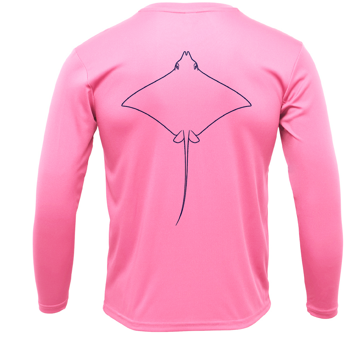 Eagle Ray Outline Men's Long Sleeve UPF 50+ Dry-Fit Shirt