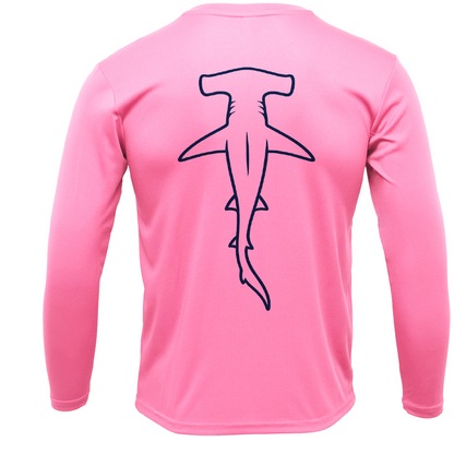 Hammerhead Outline Men's Long Sleeve UPF 50+ Dry-Fit Shirt