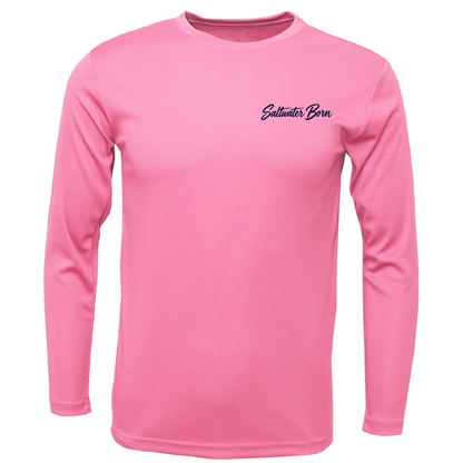 Long Island, NY Saltwater Born Sportfish Men's Long Sleeve UPF 50+ Dry-Fit Shirt
