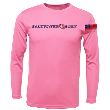 Eagle Ray Outline Men's Long Sleeve UPF 50+ Dry-Fit Shirt