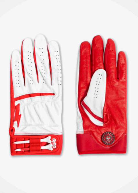 THE BYRD GOLF GLOVE ∞ White/Red