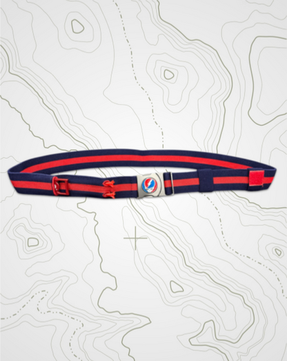 THE BYRD GOLF BELT ✶ Blue / Red Stripe