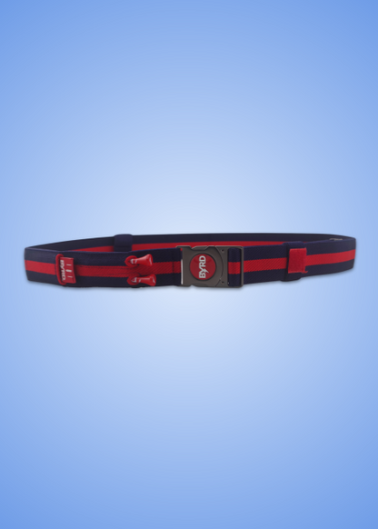 THE BYRD GOLF BELT ✶ Blue / Red Stripe