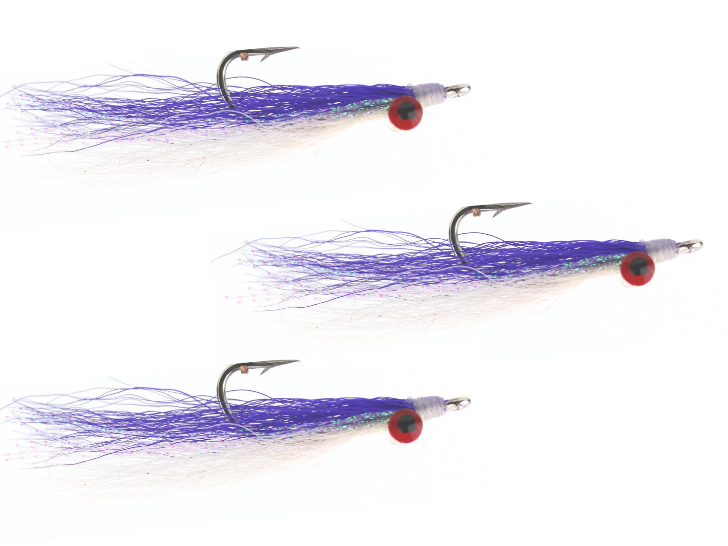 Wild Water Fly Fishing Purple and White Heavy Clouser Deep Diving Minnow, Size 1/0 (Qty 3) | SendIt Sailing