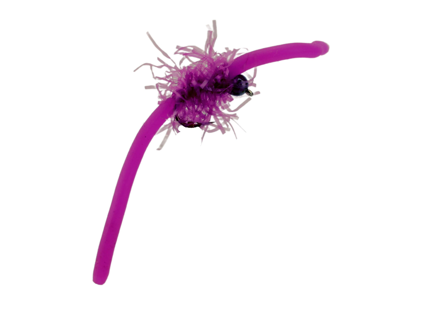 Wild Water Fly Fishing Tungsten Bead Head Purple Squirmy Worm 2.0, Size 12 (Qty 6) | SendIt Sailing