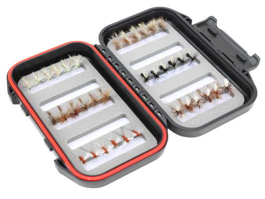 Wild Water Dry Fly Assortment, 36 Flies with Small Fly Box | SendIt Sailing