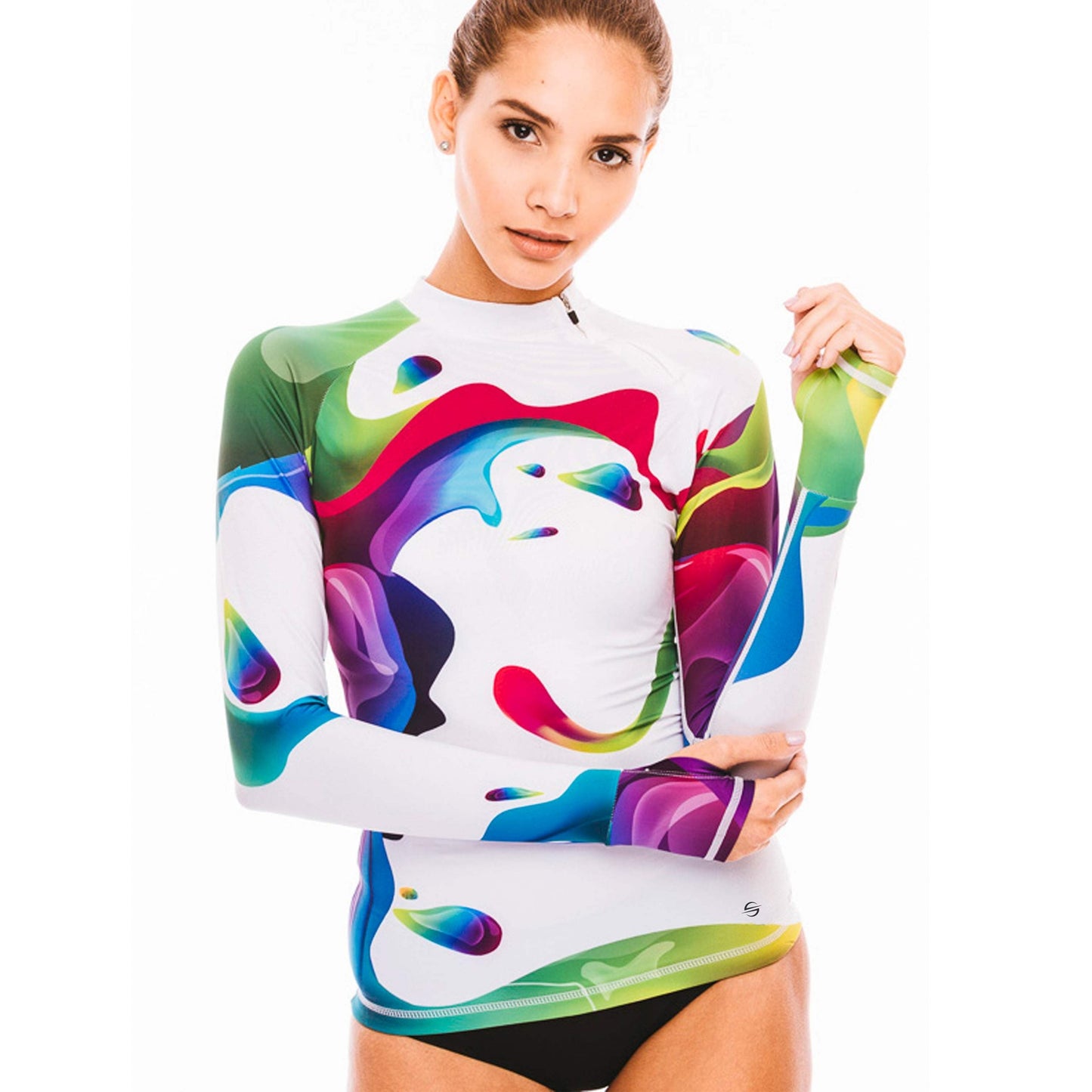 Long Sleeve Rash Guard for Women UPF 50+ | Rainbow