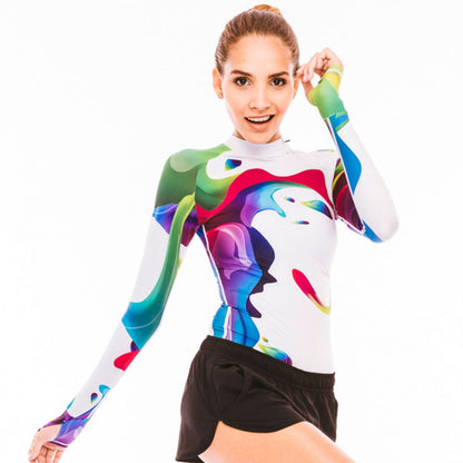 Long Sleeve Rash Guard for Women UPF 50+ | Rainbow