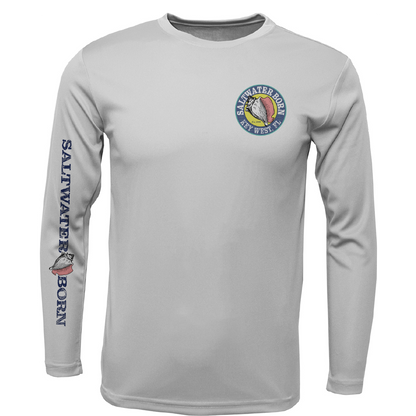 Key West, FL Turtle Men's Long Sleeve UPF 50+ Dry-Fit Shirt
