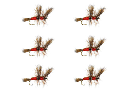 Wild Water Fly Fishing Red Double Humpy, Size 10 (Qty 6) | SendIt Sailing