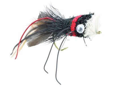 Wild Water Fly Fishing Red, Black and White Deer Hair Bass Bug, Size 2 (Qty 2) | SendIt Sailing