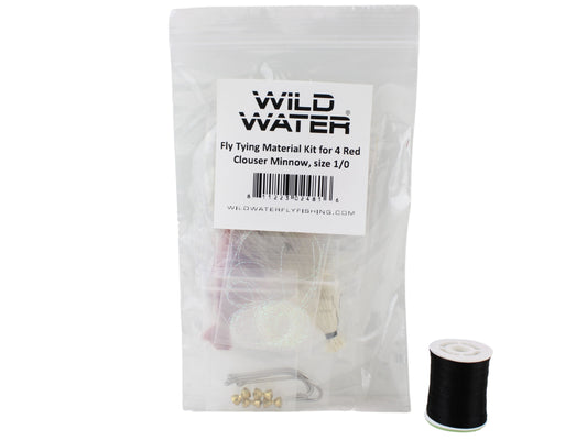 Wild Water Fly Fishing Fly Tying Material Kit, Red Clouser Minnow | SendIt Sailing