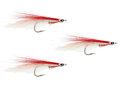 Wild Water Fly Fishing Red and White Deceiver, Size 2 (Qty 3) | SendIt Sailing