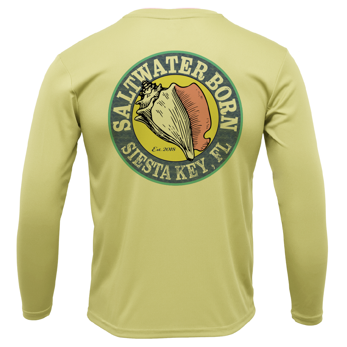 Siesta Key American Flag On Chest Long Sleeve UPF 50+ Dry-Fit Shirt