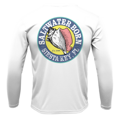 Siesta Key American Flag On Chest Long Sleeve UPF 50+ Dry-Fit Shirt