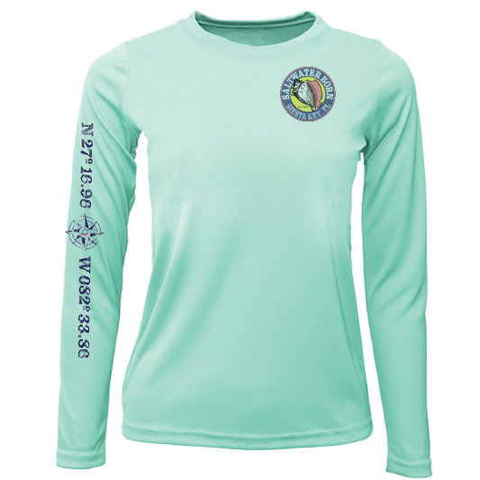 Siesta Key, FL Circle Logo Girl's Long Sleeve UPF 50+ Dry-Fit Shirt