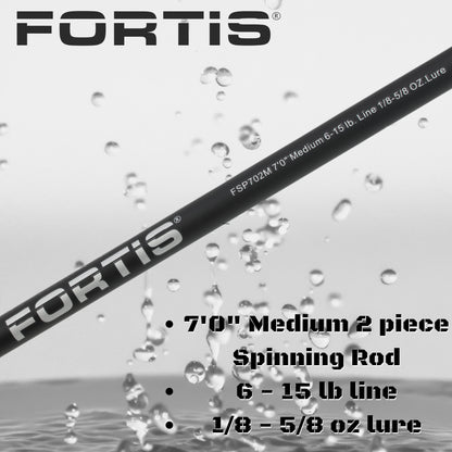 Wild Water Fly Fishing FORTIS 7ft Medium Action 2 Piece Spinning Rod | SendIt Sailing